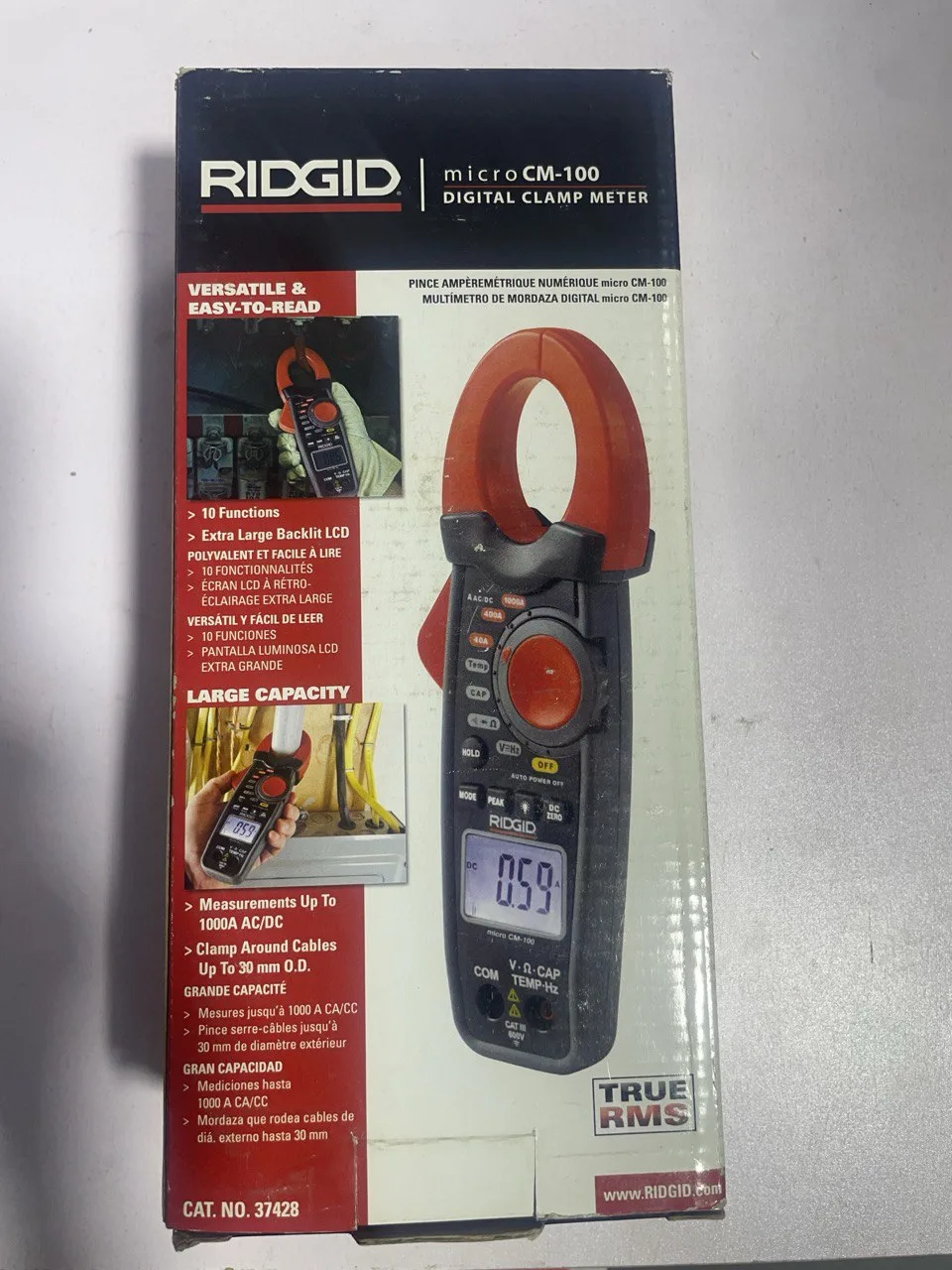 RIDGID MICRO CM-100 1000A AC/DC DIGITAL CLAMP METER